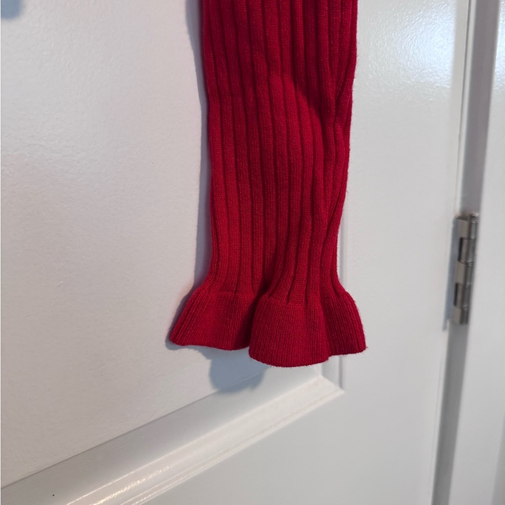 Red Ribbed Cardigan with Pearl Buttons - Picture 3 of 3